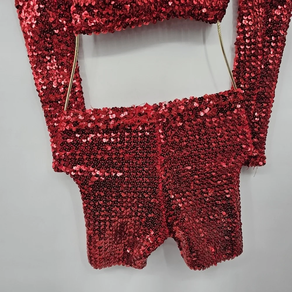 Custom Made‎ Red Sequin Two-Piece Set Girls